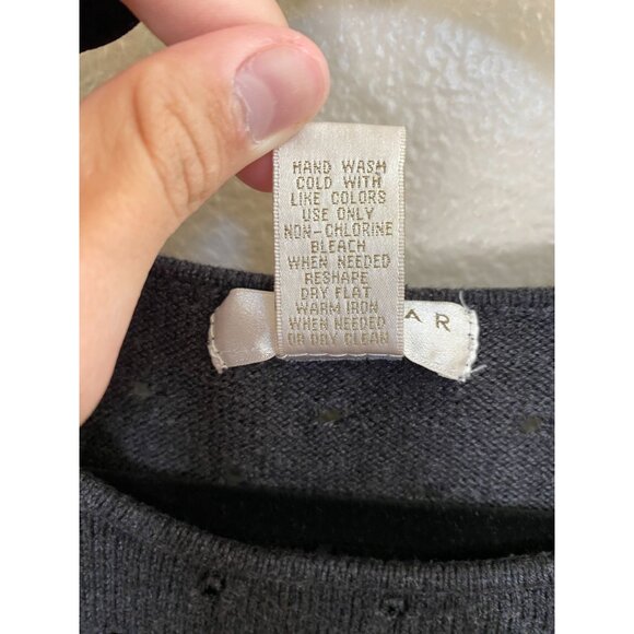 Kenar Womens Black Pullover Sweater Large Lightweight Knit Nylon Long Sleeve - Picture 4 of 5